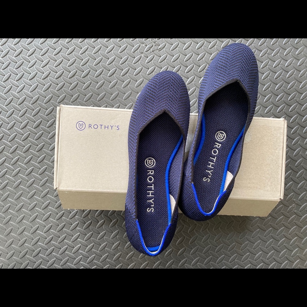 Rothy’s The Flat - Navy, Size 8.5 - EUC